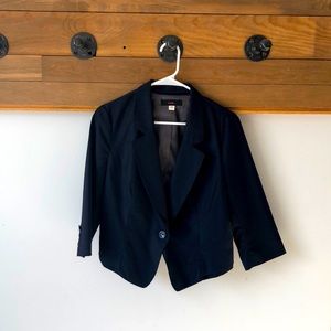 LUX brand 3/4 sleeve navy blue blazer L